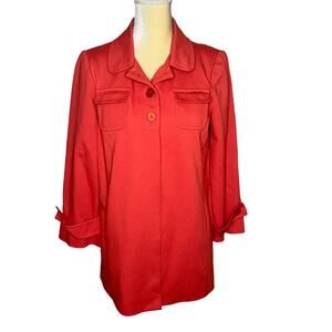 Tara Jarmon Orange Tunic Jacket Top EUC Pockets Size 40 E1-24